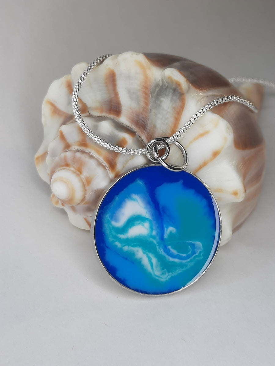 Sea Spray Ocean Pendant Necklace Borders Beach Shop