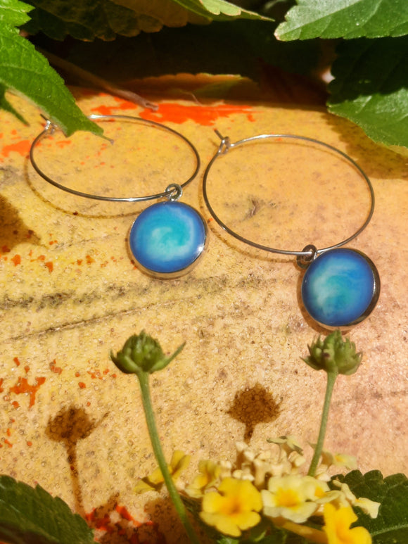 Sea Spray Circle Hoop Earrings