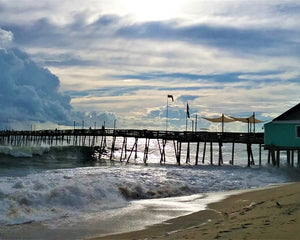 Avalon Pier with Hurricane Florence off the Coast