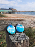 Sea Spray Dangle Wood Earrings