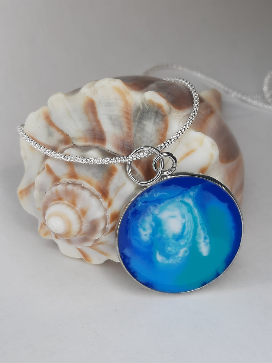 Sea Spray Ocean Pendant Necklace Borders Beach Shop